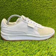 Puma California Exotic Womens Size 9.5 White Beige Athletic Shoes Sneakers