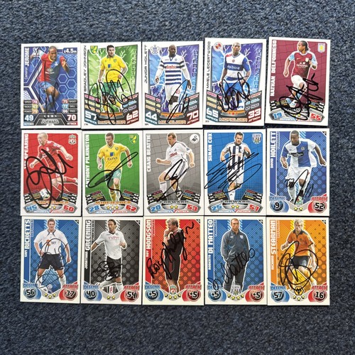 Signed match attax cards - 15,