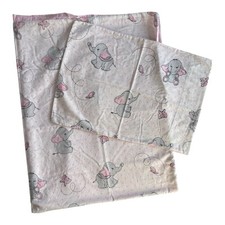 Pink Toddler Bed Cover Reversible Design Polka Dot Elephant VGC