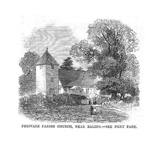 PERIVALE Parish Church near Ealing - Antique Print 1868