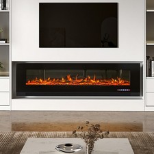 72" UK Electric LED Fireplace