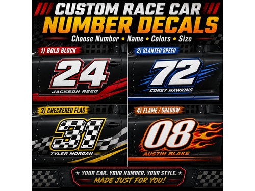 Custom race car number - race, decals