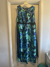 Debenhams Collection Blue/green Maxi Dress Size 16