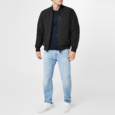 Firetrap Mens Bomber Jacket Coat Top Long Sleeve Zip Full Chest Pocket