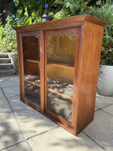 Antique glazed wall cabinet - antique,