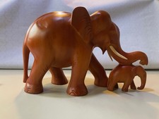 Hand Carved Wooden Elephant &