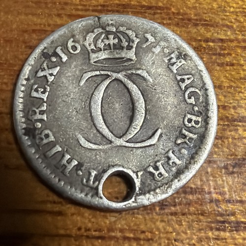 1671 maundy twopence charles - 1671,