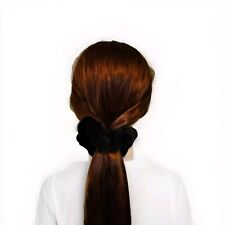 Women's Black Faux Furry Scrunchies For All Hair Types