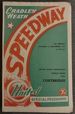 1/09/1973 Cradley Utd vs Coatbridge Programme