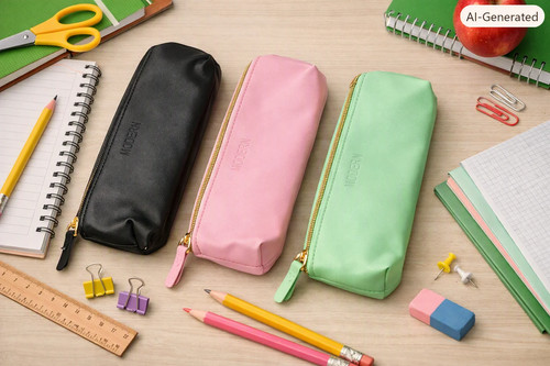 Leather pencil case set - pu,