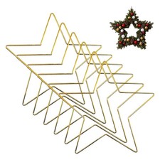 6pcs Wire Wreath Star Metal