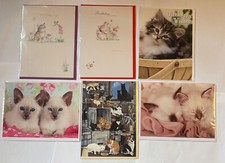 Birthday greetings card 6 cat designs to choose from tabby black ginger Siamese