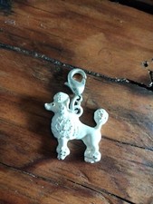 White Poodle Charm Clip Zip Bracelet Wallet Bag Charm Dog