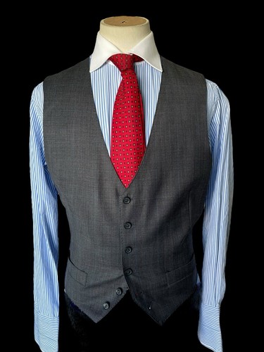 Bespoke grey suit waistcoat - grey,