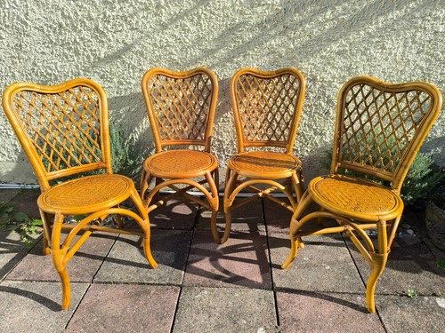 Vintage rattan dining chairs - vintage,
