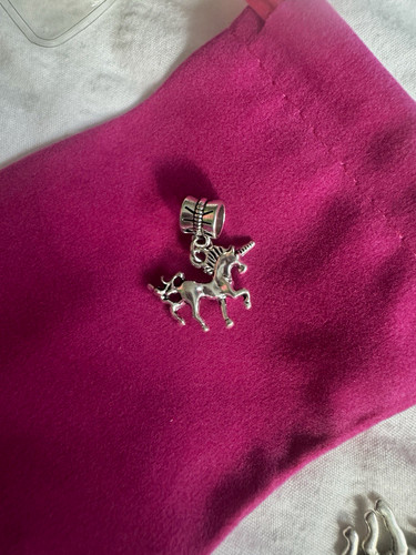 Silver tone unicorn dangle - unicorn,