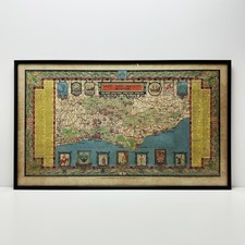 Vintage KEMP TOWN BREWERY Brighton Stocked Pubs & Off Licences Hand Coloured Map