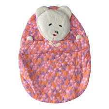 1960s Retro Vintage Floral Hot Water Bottle Cover Only With Plush Bear Face