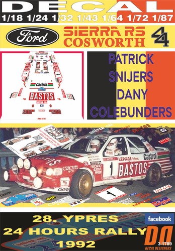 Decal ford sierra cosworth - rs,