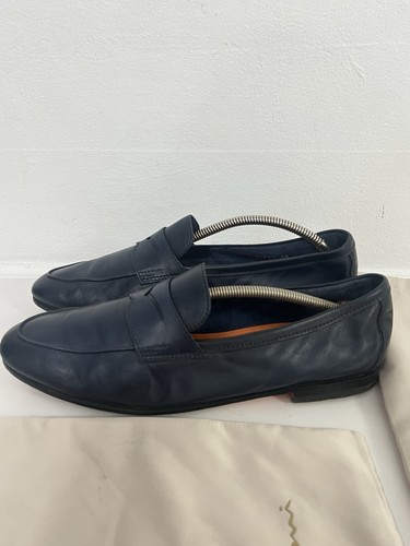 Santoni navy leather - santoni,