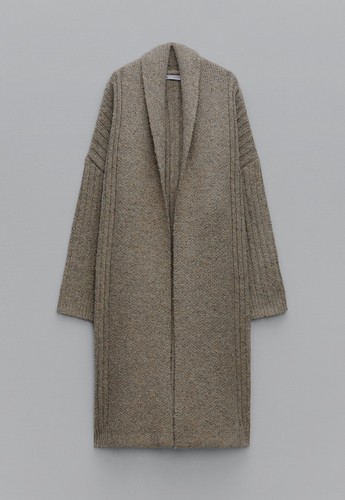 Zara beige oversized ribbed - beige,