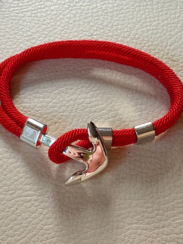 Red rope bracelet - red,