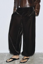 Zara brown velvet trousers - zara,