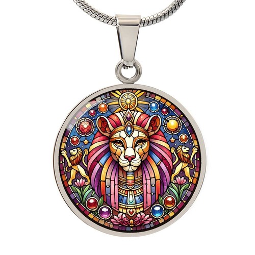 Egyptian lioness necklace - lioness, –