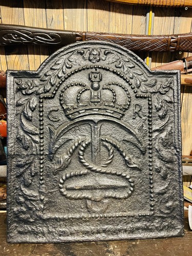 Cast iron fireback - charles, ii