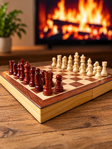 Wooden folding chess set - folding,