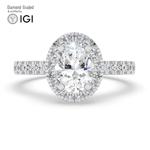Oval diamond engagement ring - oval,