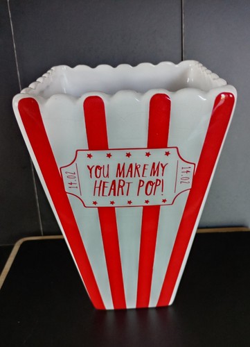 Ceramic popcorn bowl red and - ceramic,