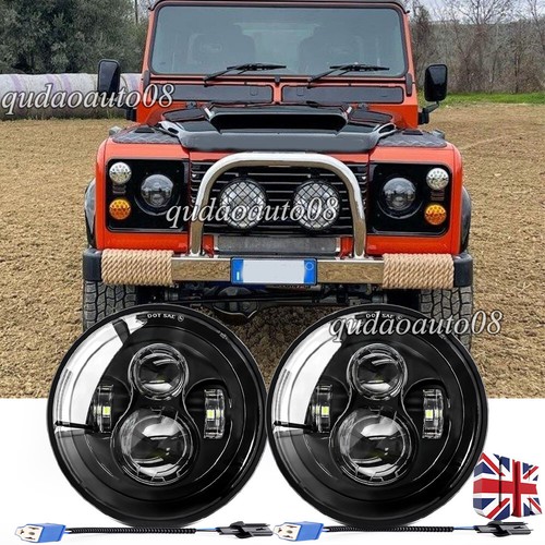 Black inch led headlight - 7"inch, h4