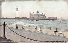 POSTCARD - LANCASHIRE - HIGH TIDE - CENTRAL PIER - MORECAMBE - POSTED 1908