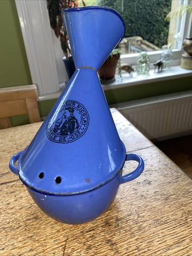 Vintage french blue enamel - vintage,