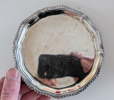 Solid Silver Dish or Plate - Dragooned Edge - Marked W.A