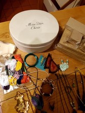 Job lot of jewellery + Christian Dior Vanity Make Up Case Zip-around 