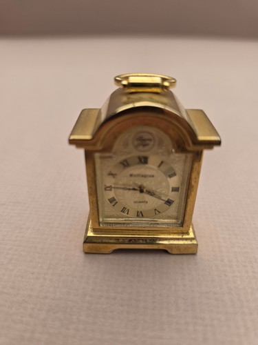 Brass miniature clock - brass,