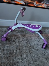 Scramblebug 4-Wheel Balance Bike For 1-3 Year Old Kids, Fold and Go Pink/White