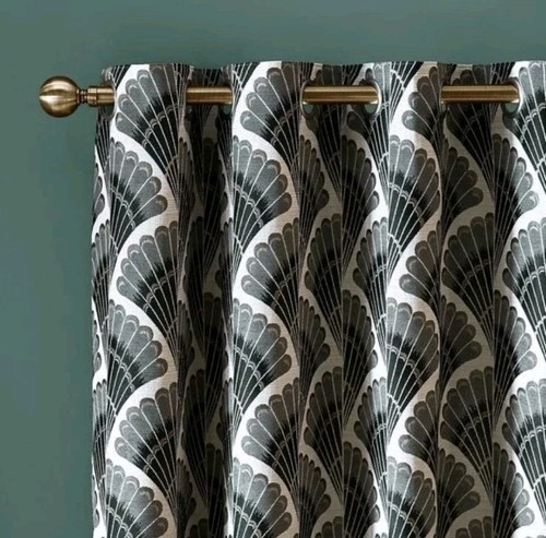 Dunelm fan jacquard charcoal - jacquard,