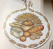 2 x Vintage Cloverleaf Wooden/Melamine  Paddle Chopping Serving Board Oval