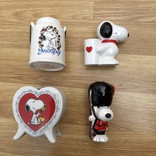 Vintage Snoopy Peanuts Ceramic Lot Vase, Milk Churn, Beefeater, toothpick pot