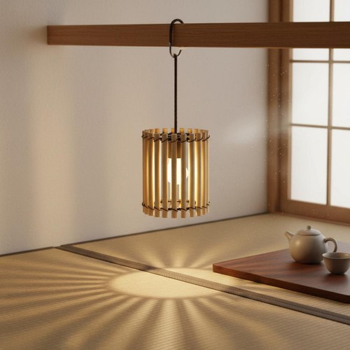 Woven bamboo lamp shade - bamboo,