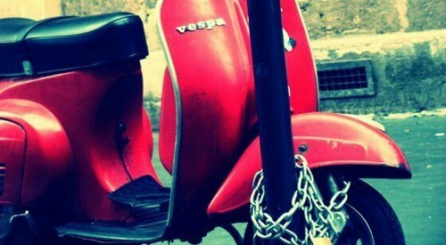 Vintage vespa motor - motor, bike