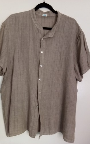 Men italian linen collarless - men's,