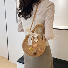 Woven Mini Circle Bag With
