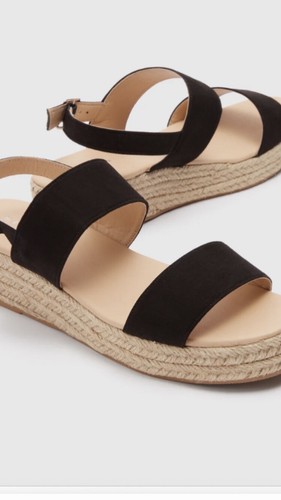 Ladies black espadrilles - black,