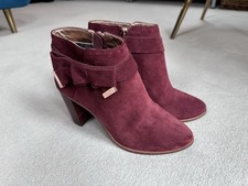 Ted Baker Women's Burgundy Suede Ankle Boots Size 5 / Size 38