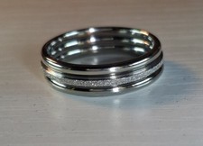 Set Of 3 Silver Stainless Steel Rings Size X For Womem Sparkly