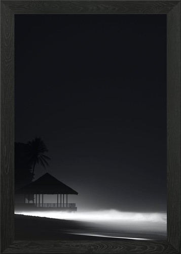 Silhouette beach hut - silhouette, of